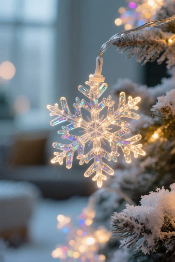 choosing snowflake fairy lights