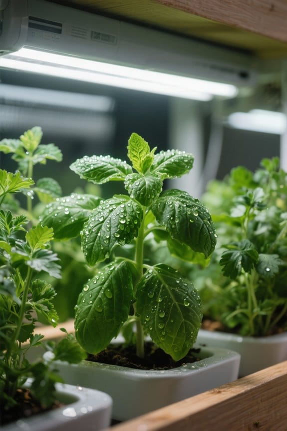 indoor herbs under grow lights