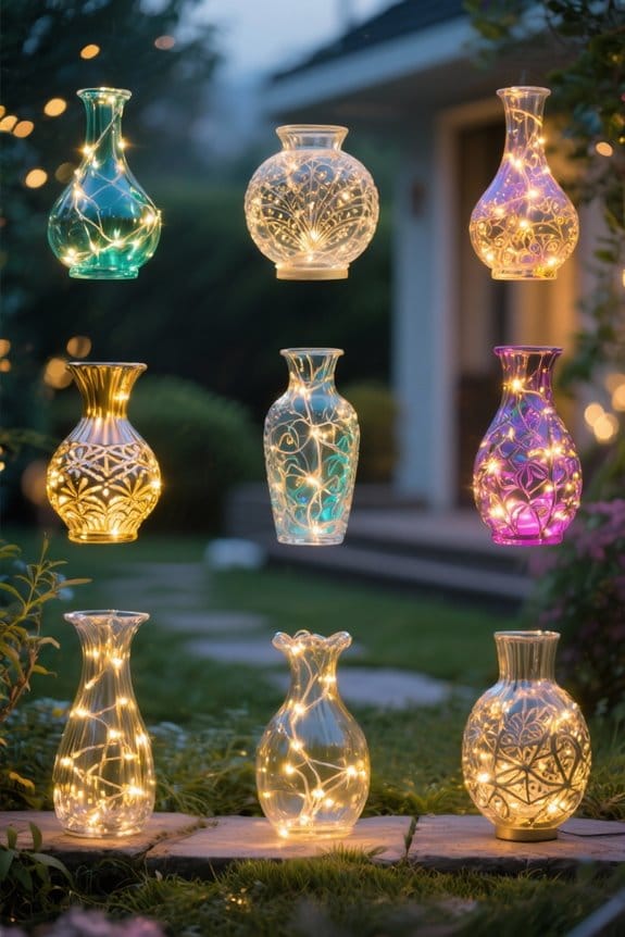 vase fairy lights decor
