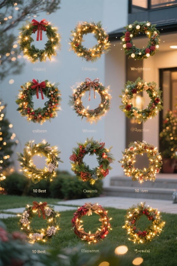 wreath fairy lights selection
